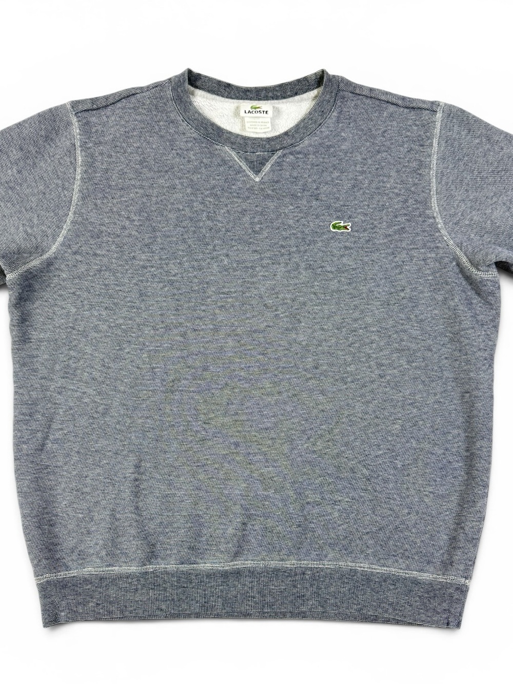 Lacoste Blue Gray French Terry Crewneck Sweatshirt Size 5 Large
